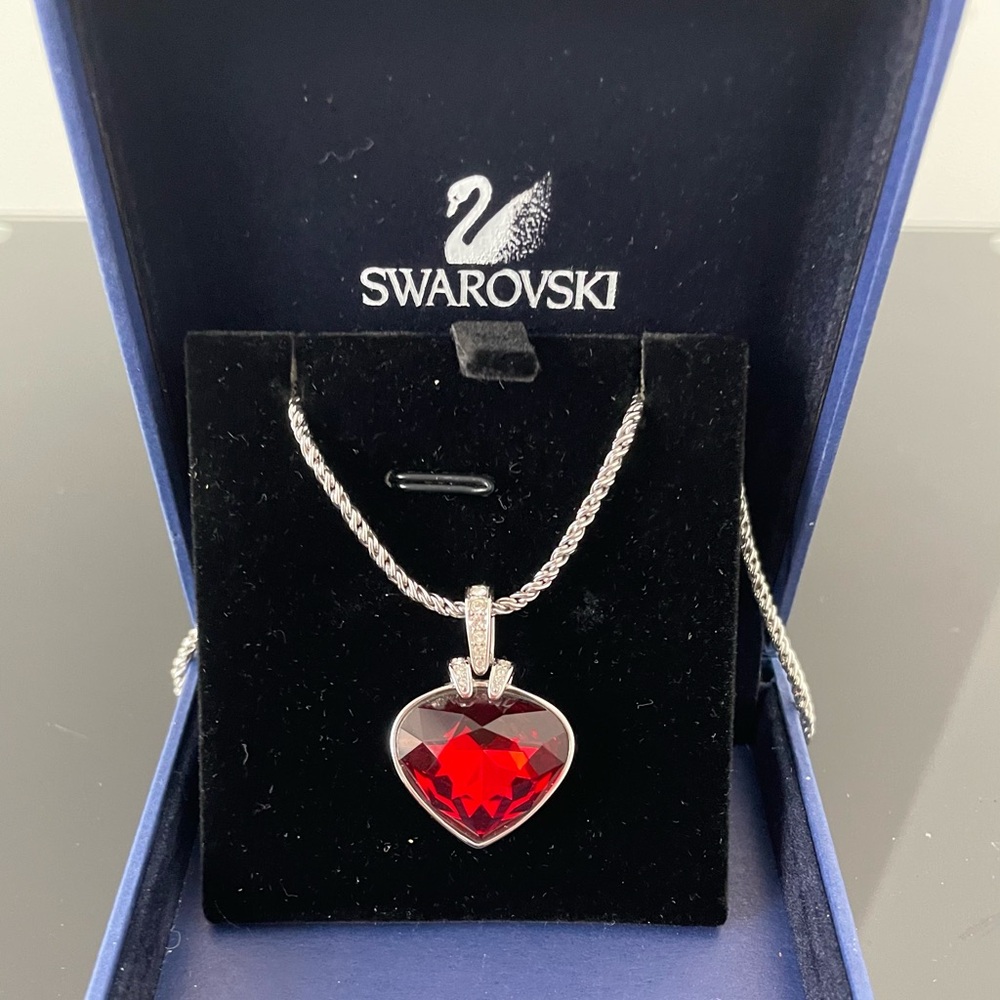 VINTAGE OCEANIC RED HEART NECKLACE BY SWAROVSKI
